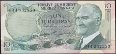 6.Emisyon 2.Tertip 10 Lira G44 032550 Ççt Çilaltı