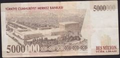 7.Emisyon 5 000 000 Lira E41 566760 Çok Temiz