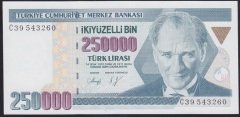 7.EMİSYON 1.TERTİP 250000 LİRA C39 543260 ÇİL