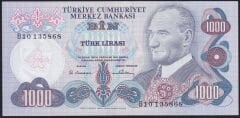 6.Emisyon 1.Tertip 1000 Lira B10 135868 Çilaltı ( Çok Hafif Bombe Var )