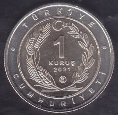 2021 Tarihli 1 Kuruş Tarsus Çatalburun Köpeği Bimetal Hatıra Parası - Çil