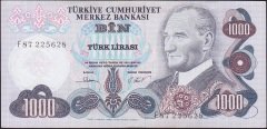6.Emisyon 3.Tertip 1000 Lira F87 225628 Ççt Çilaltı
