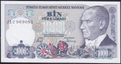 7.EMİSYON 2.TERTİP 1000 LİRA J12 969081 ÇİL