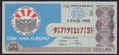 1986 9 EYLÜL ÇEYREK BİLET N SERİSİ