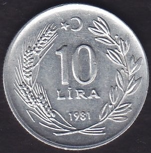 1981 Yılı 10 Lira