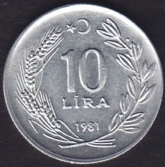 1981 Yılı 10 Lira
