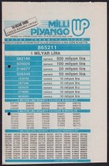 1989 19 OCAK PİYANGO LİSTESİ