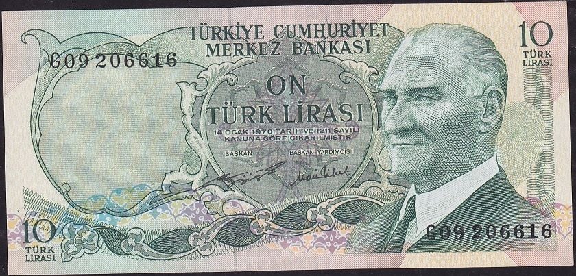 6.Emisyon 2.Tertip 10 Lira G09 206616 Çil