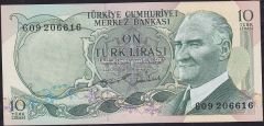 6.Emisyon 2.Tertip 10 Lira G09 206616 Çil