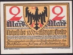 Almanya 2 Mark Notgeld 1922 Çilaltı Çil