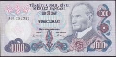 6.Emisyon 1.Tertip 1000 Lira A68 292313 Çok Temiz+