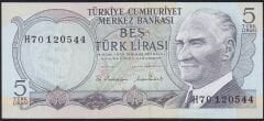 6.Emisyon 2.Tertip 5 Lira H70 120544 Çil