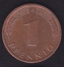 Almanya 1 Pfennig 1974 D