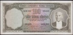 5.Emisyon 1.Tertip 100 Lira B11 26469 Çok Temiz+ ( Düzeltme var )