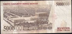 7.Emisyon 5 000 000 Lira I06 537873 Çok Temiz