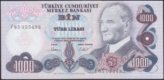 6.Emisyon 3.Tertip 1000 Lira F85 055493 Ççt