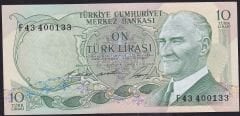 6.Emisyon 1.Tertip 10 Lira F43 400133 Çil