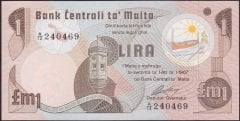 Malta 1 Lira 1967 ( 1979 ) Çil Pick 34