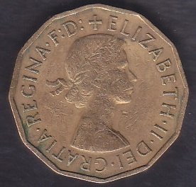 İNGİLTERE 3 PENCE 1954