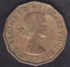 İNGİLTERE 3 PENCE 1954