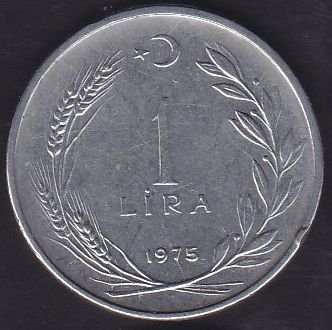 1975 Yılı 1 Lira Düz