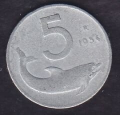 İtalya 5 Liret 1954