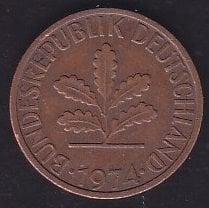 Almanya 1 Pfennig 1974 F