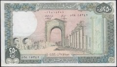 Lübnan 250 Livres 1983 Çok Temiz+ Pick 67b