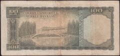 5.Emisyon 1.Tertip 100 Lira D6 00373 Çok Temiz