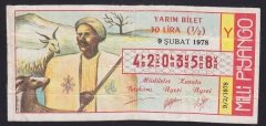 1978 9 ŞUBAT YARIM BİLET