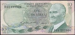 6.Emisyon 1.Tertip 10 Lira F11 237906 Çok Çok Temiz+