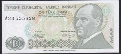 7.EMİSYON 1.TERTİP 10 LİRA A33 555828 ÇİL