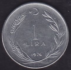 1976 Yılı 1 Lira Düz