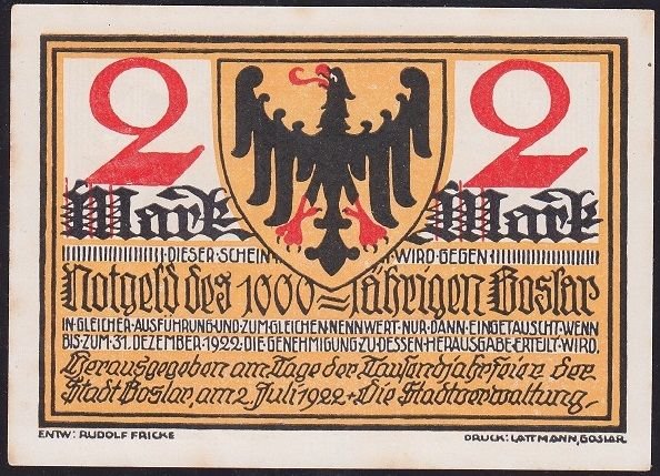 Almanya 2 Mark Notgeld 1922 Çilaltı Çil