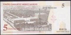 8.Emisyon 5 YTL D09 963030 Çil