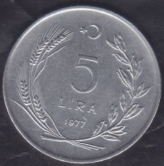 1977 Yılı 5 Lira