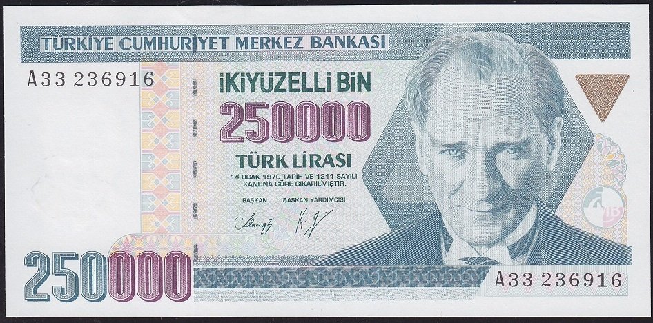 7.Emisyon 1.Tertip 250000 Lira A33 236916 Çilaltı Çil