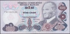 6.Emisyon 3.Tertip 1000 Lira F83 363141 Ççt Çilaltı