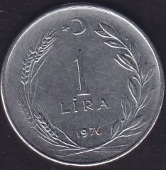 1976 Yılı 1 Lira Ters