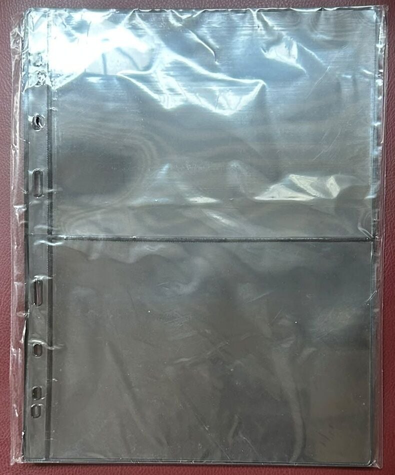 Bener Koleksiyon Kağıt Para Föyü ( Sayfası ) 2 Bölmeli - 1 Paket Siyah ( 5 Adet Föy ) Grande Boy