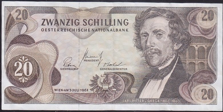 Avusturya 20 Şilin 1967 Çok Temiz +