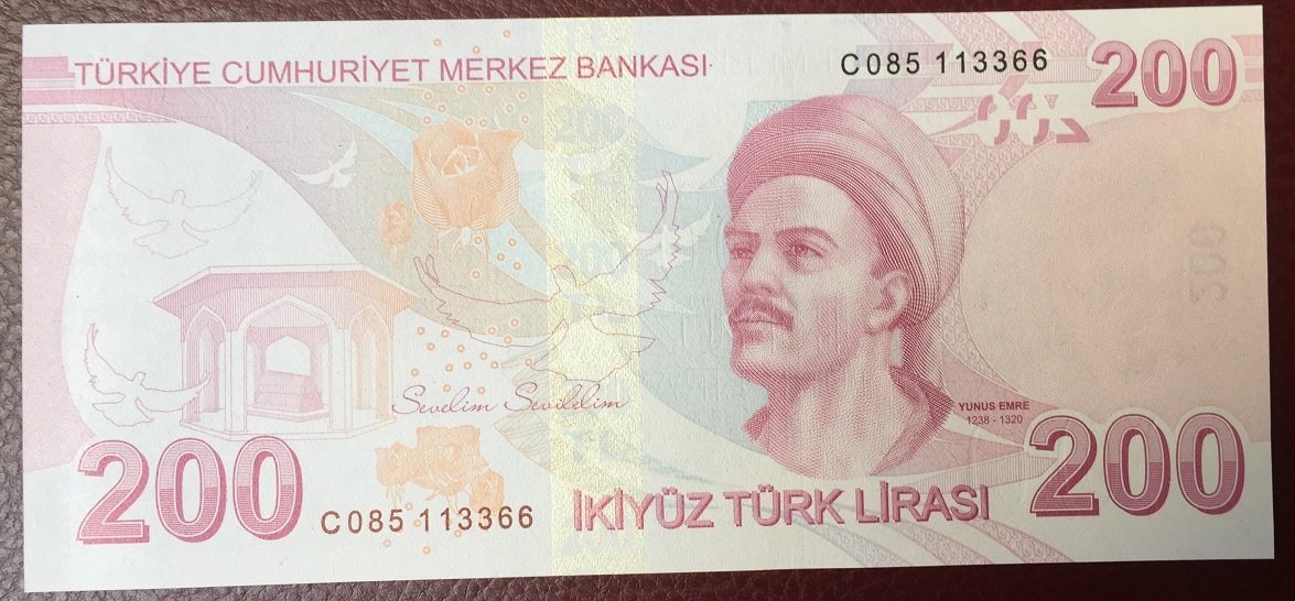9.EMİSYON 200 LİRA 3.TERTİP C085 113366 ÇİL