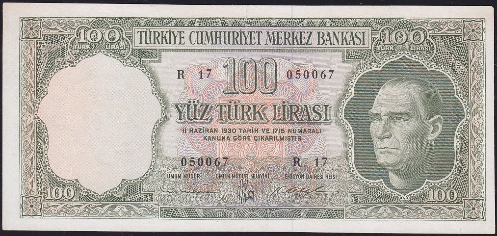 5.Emisyon 4.Tertip 100 Lira R17 050067 Çok Temiz ( Düzeltme var)