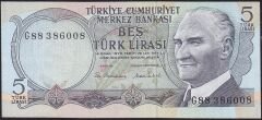 6.Emisyon 2.Tertip 5 Lira G88 386008 Çil
