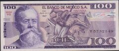 Meksika 100 Pesos 1982 Çil Pick 74c ( Y )