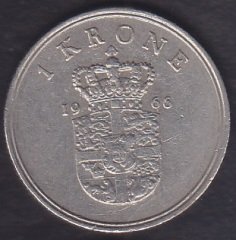 DANİMARKA 1 KRON 1966