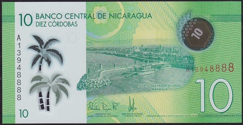 Nikaragua 10 Cordobas 2014 Çil Polymer Pick 209 --- 8888