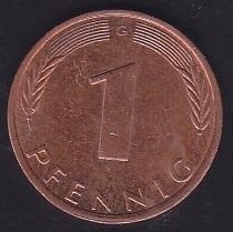 Almanya 1 Pfennig 1976 G