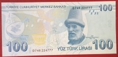 9.EMİSYON 100 LİRA 3.TERTİP D748 224777 ÇİL