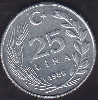 1986 Yılı 25 Lira
